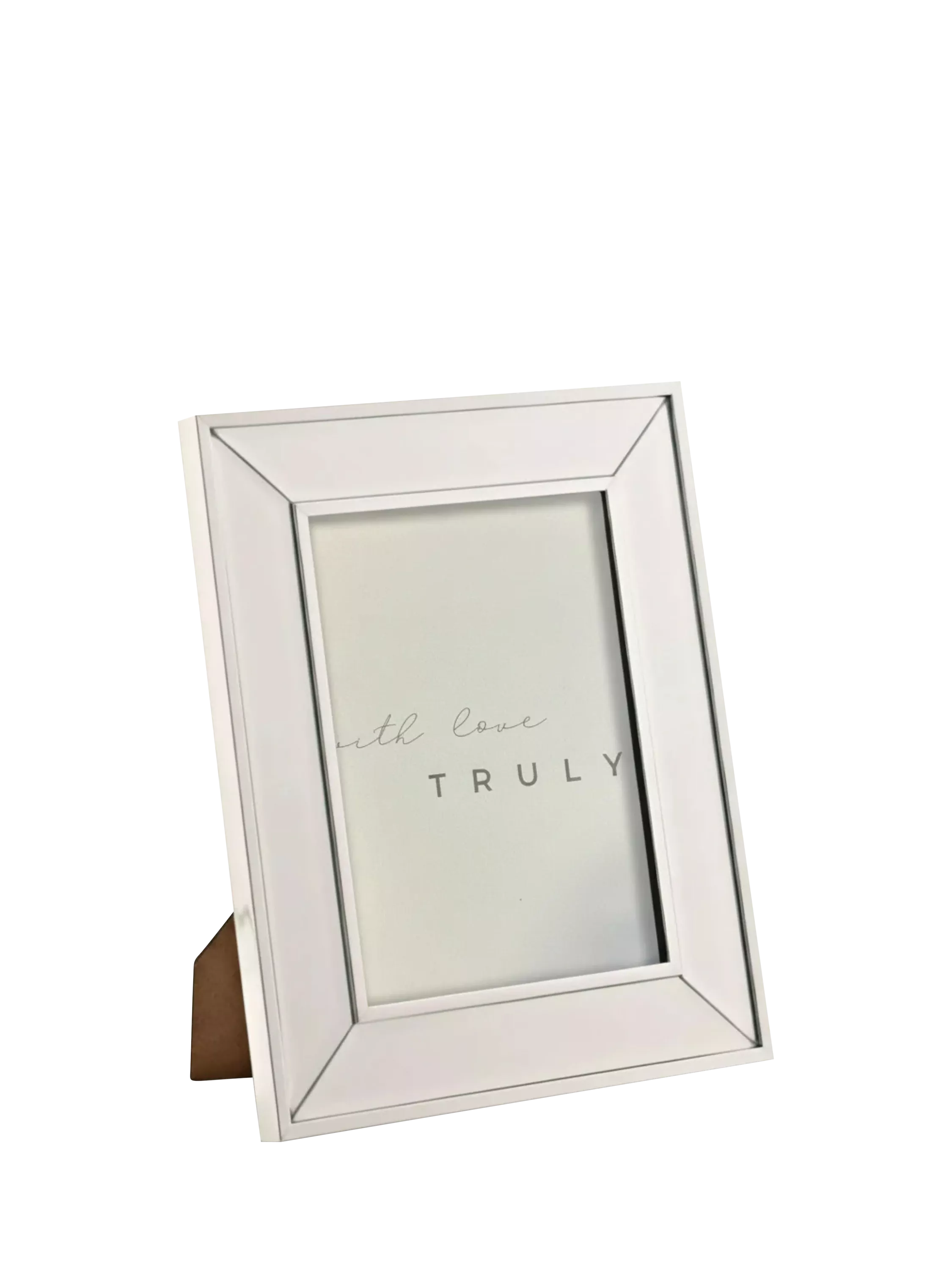 Truly photo frame mirrored border silver 5x7, UK version