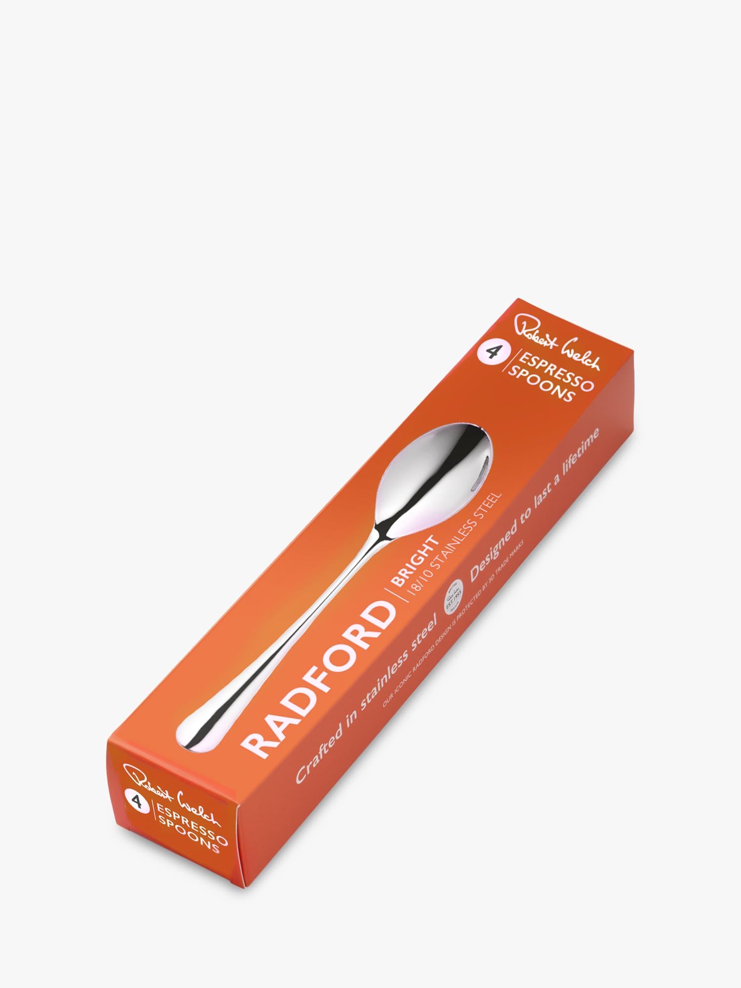 Robert Welch Radford Bright espresso spoon set of 4, UK version