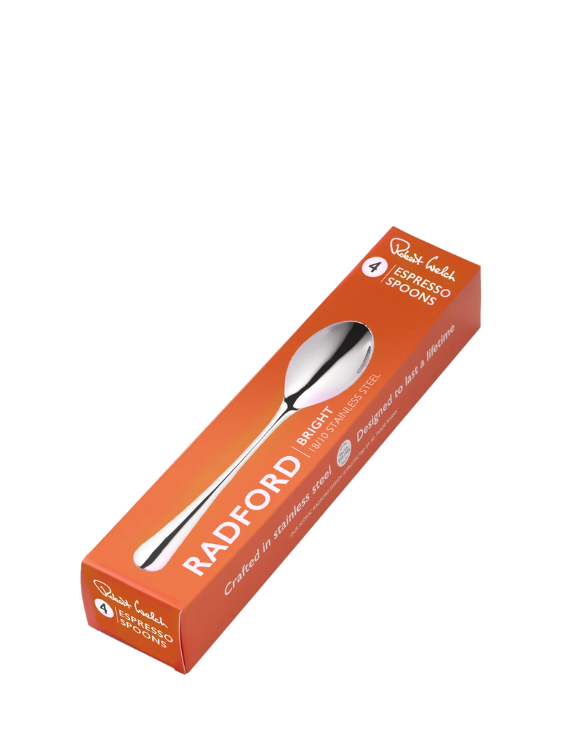 Robert Welch Radford Bright espresso spoon set of 4, UK version