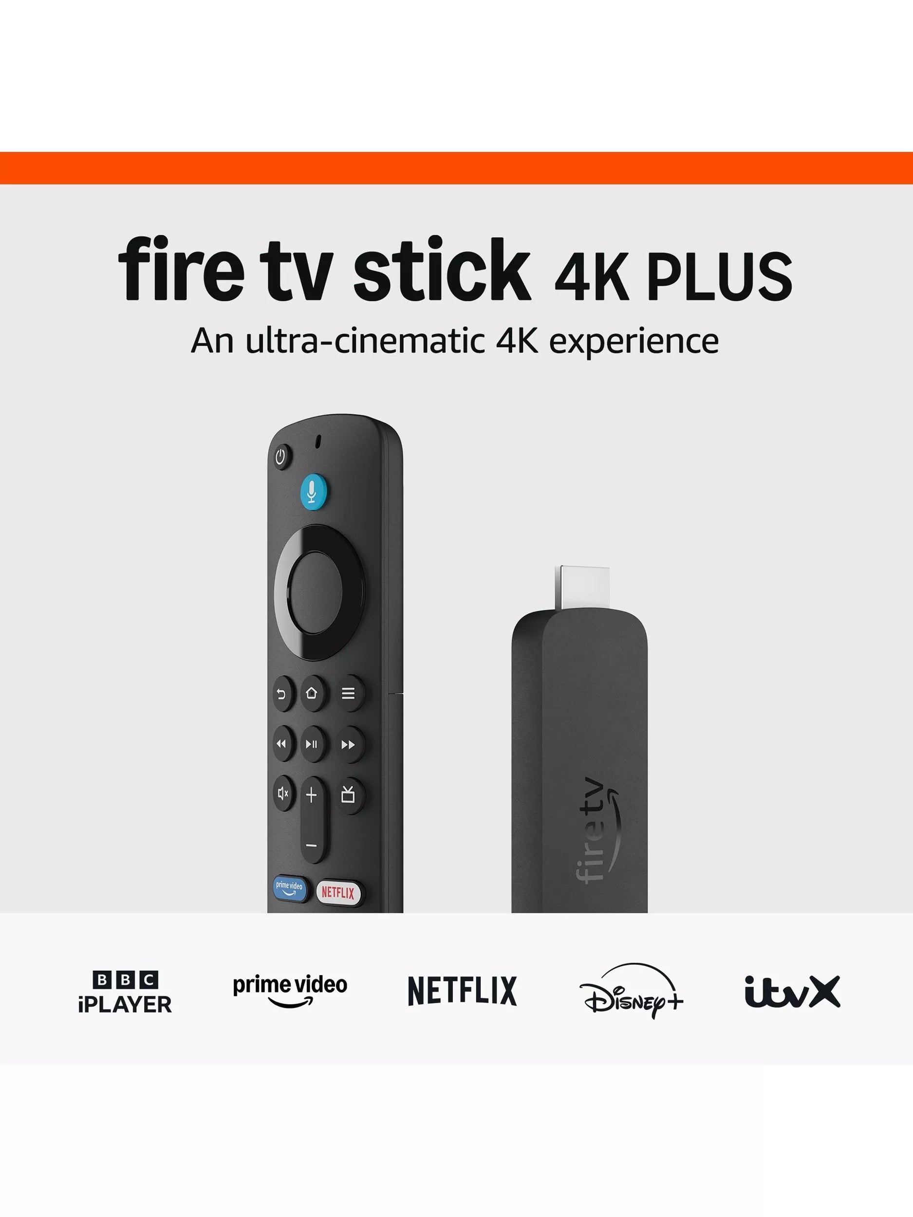 Amazon Fire TV Stick 4K Plus streaming device, UK version