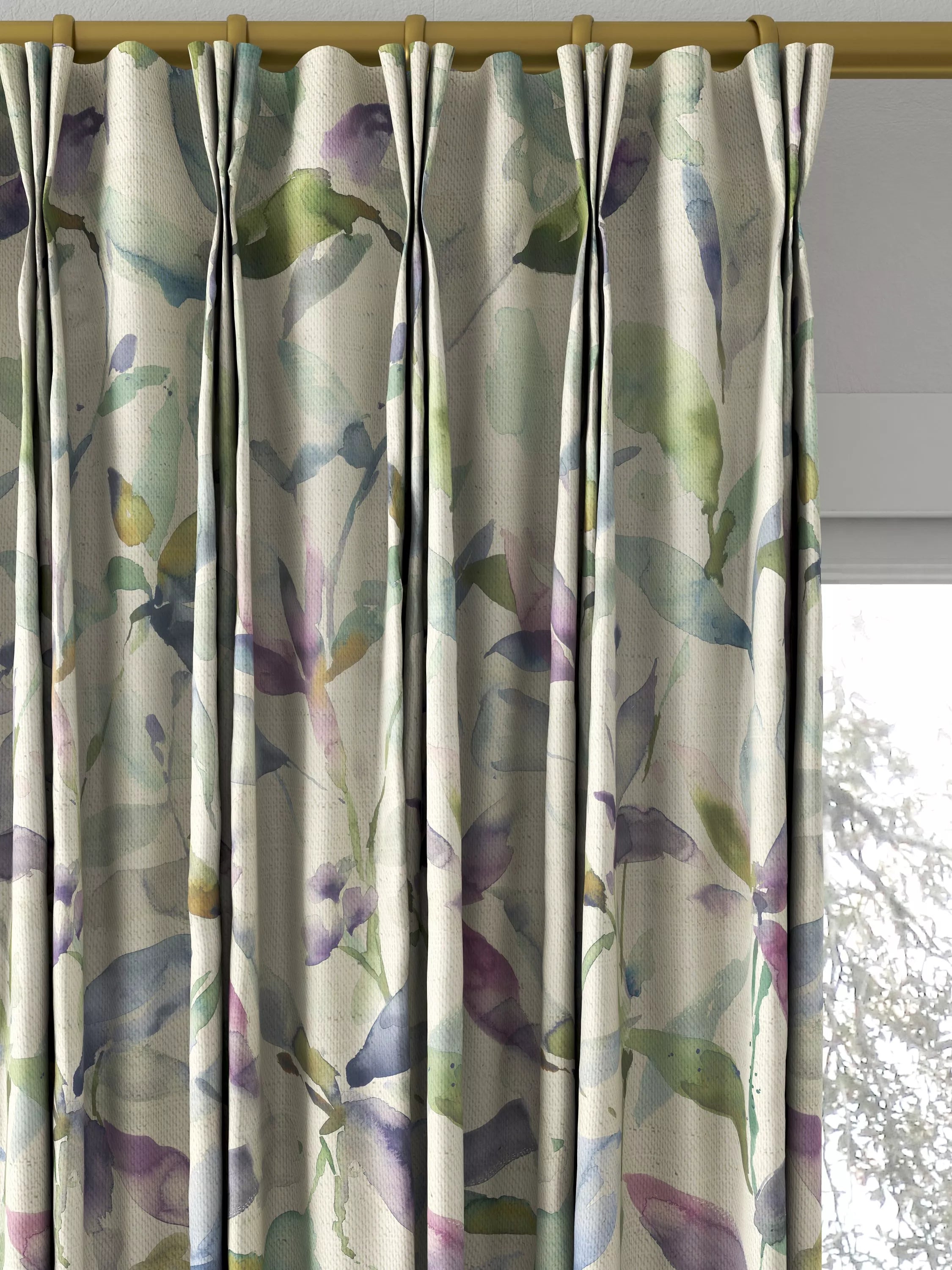 Voyage Naura floral made to measure curtain fabric, UK version