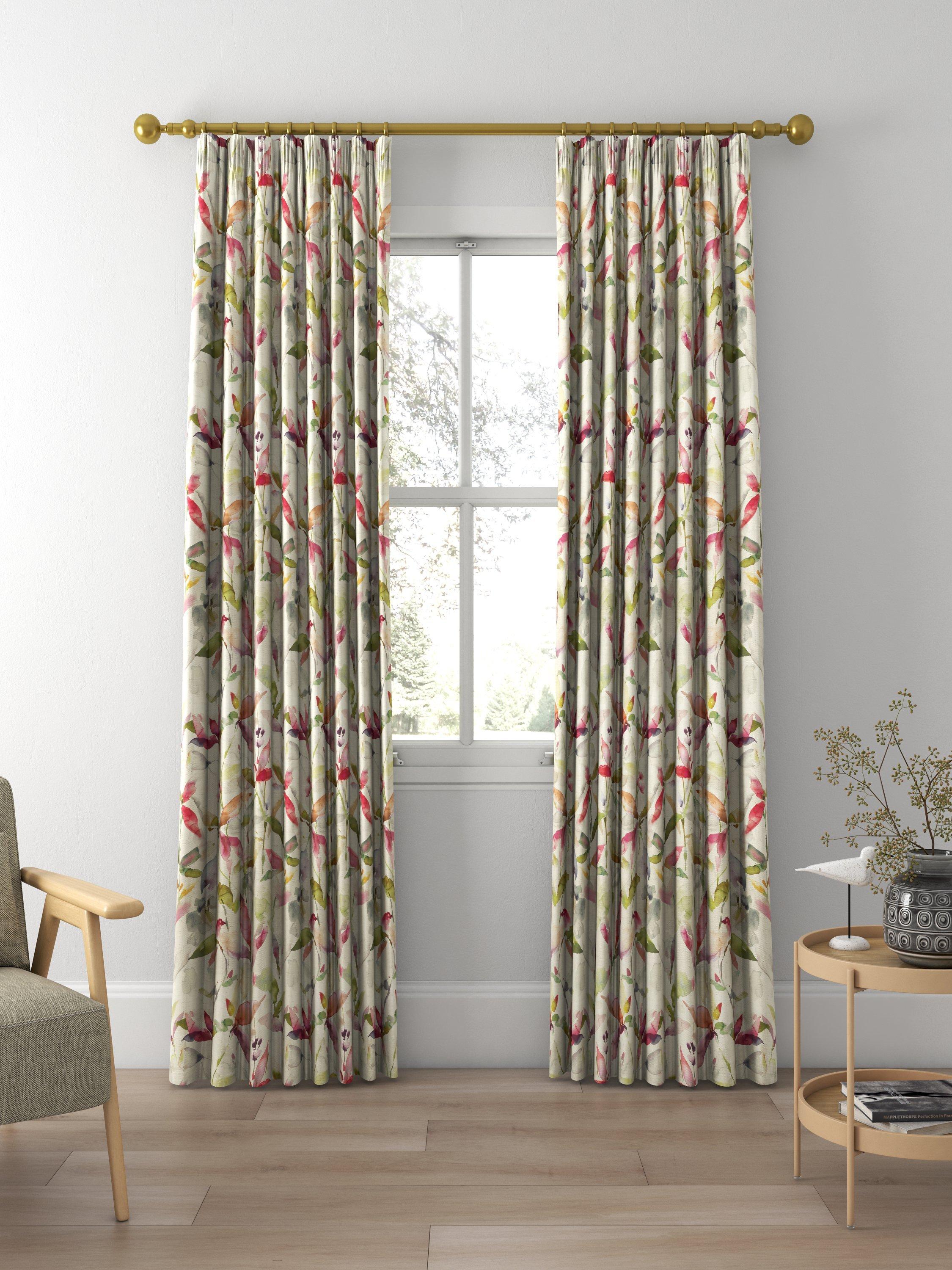 Voyage Naura Poppy Natural curtains made to measure - British product