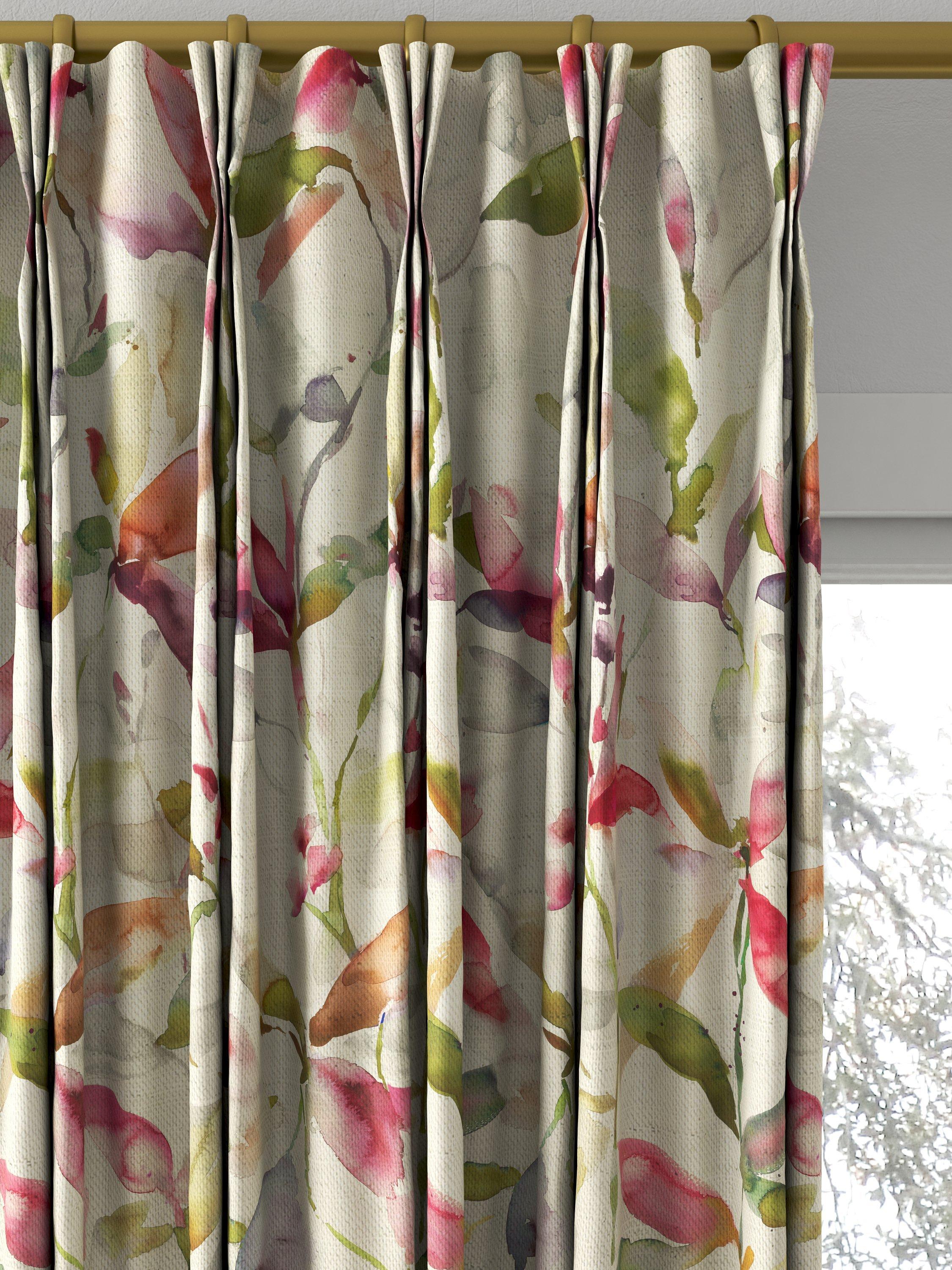 Voyage Naura Poppy Natural curtains made to measure - British product