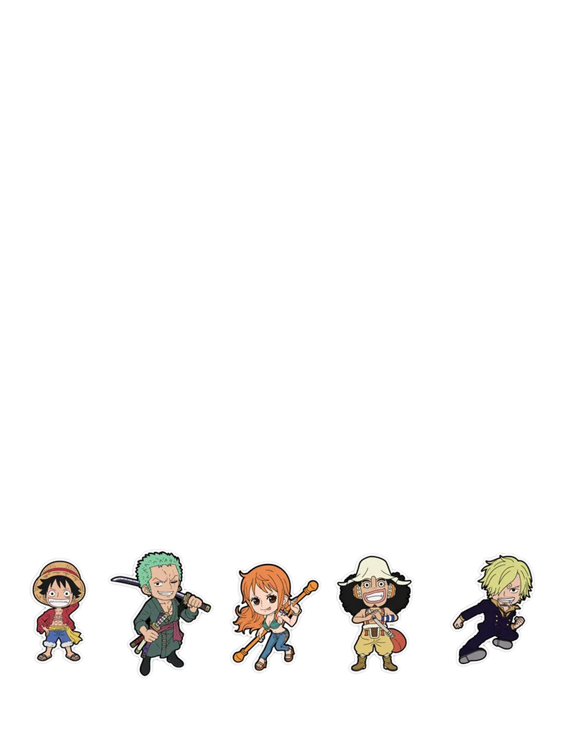 Crocs One Piece Jibbitz charms featuring Straw Hat crew - British product