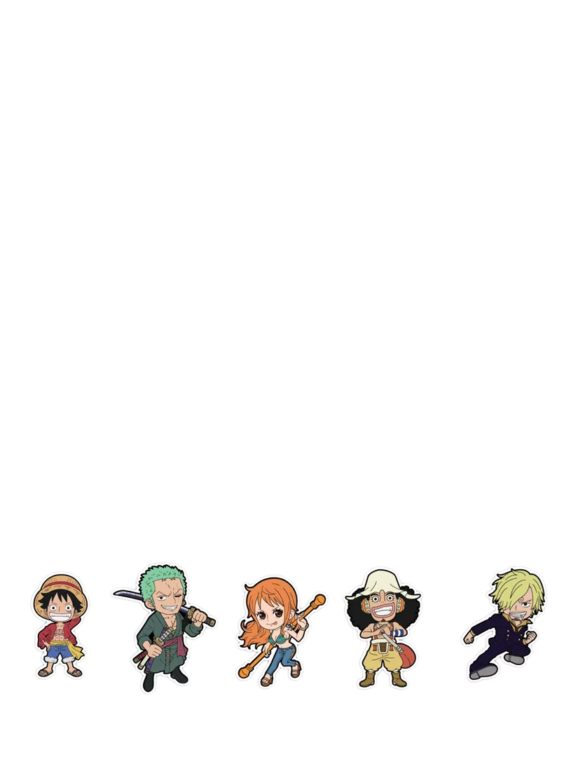 Crocs One Piece Jibbitz charms featuring Straw Hat crew - British product
