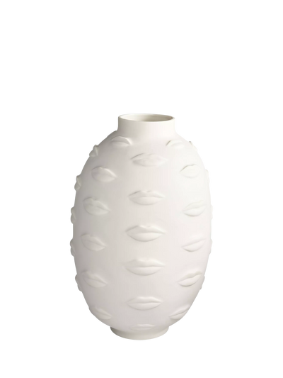 John Lewis Jonathan Adler Muse Gala Round Porcelain Vase White H24cm- Buy online at McGrocer