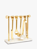 Jonathan Adler Barbell Barware Set brass marble, imported from the UK