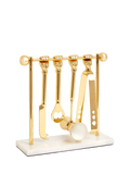 Jonathan Adler Barbell Barware Set brass marble, imported from the UK