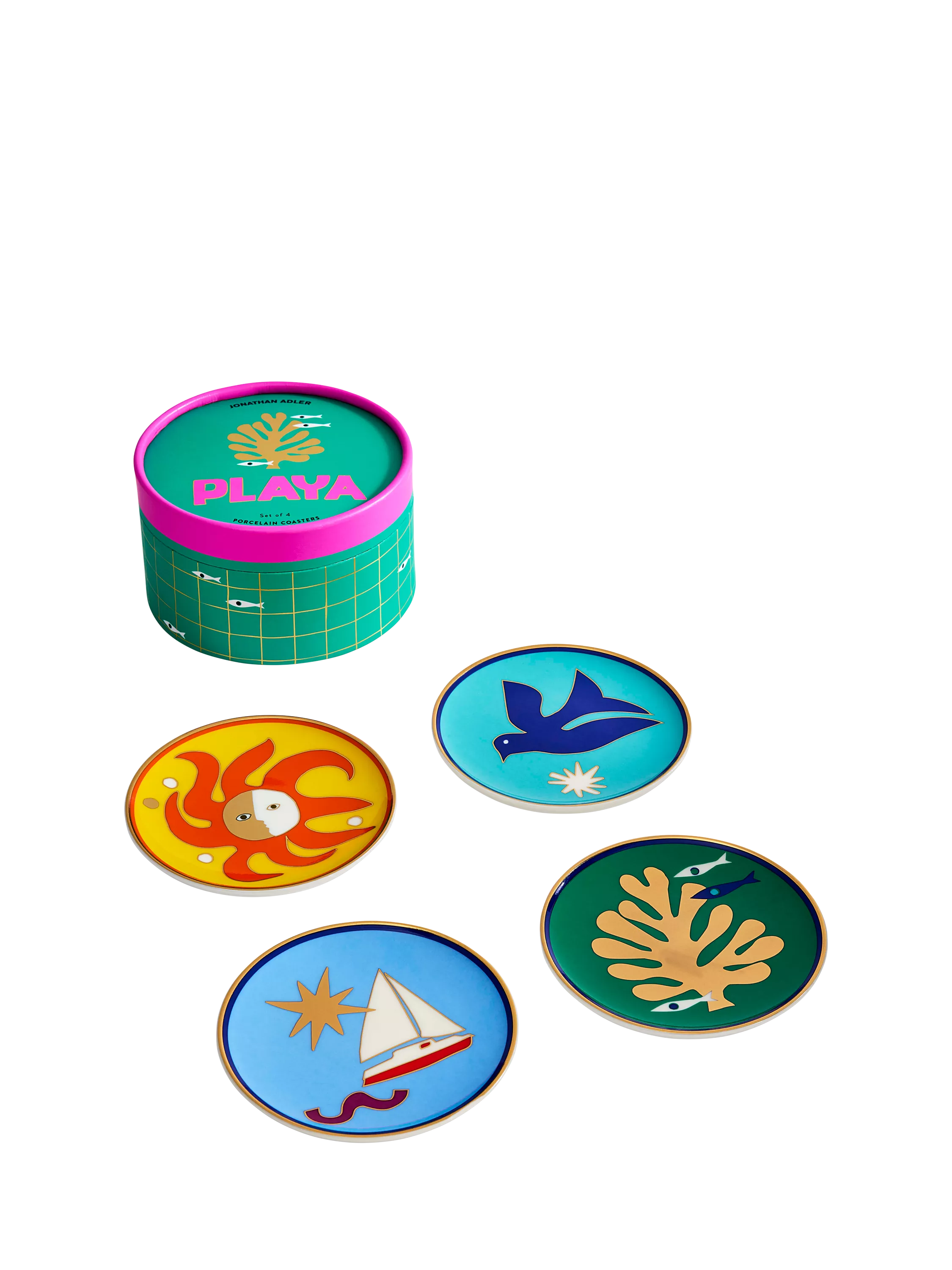 Jonathan Adler Playa coasters set of 4, UK version