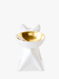 Jonathan Adler French Bulldog salt cellar gold white porcelain - UK version