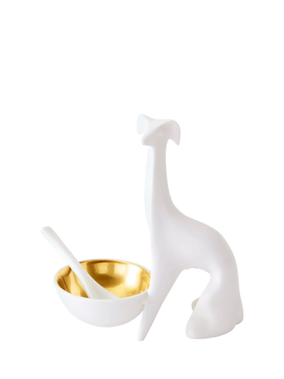 John Lewis Jonathan Adler Greyhound Porcelain Salt & Pepper Cellar, Gold/White- Buy online at McGrocer