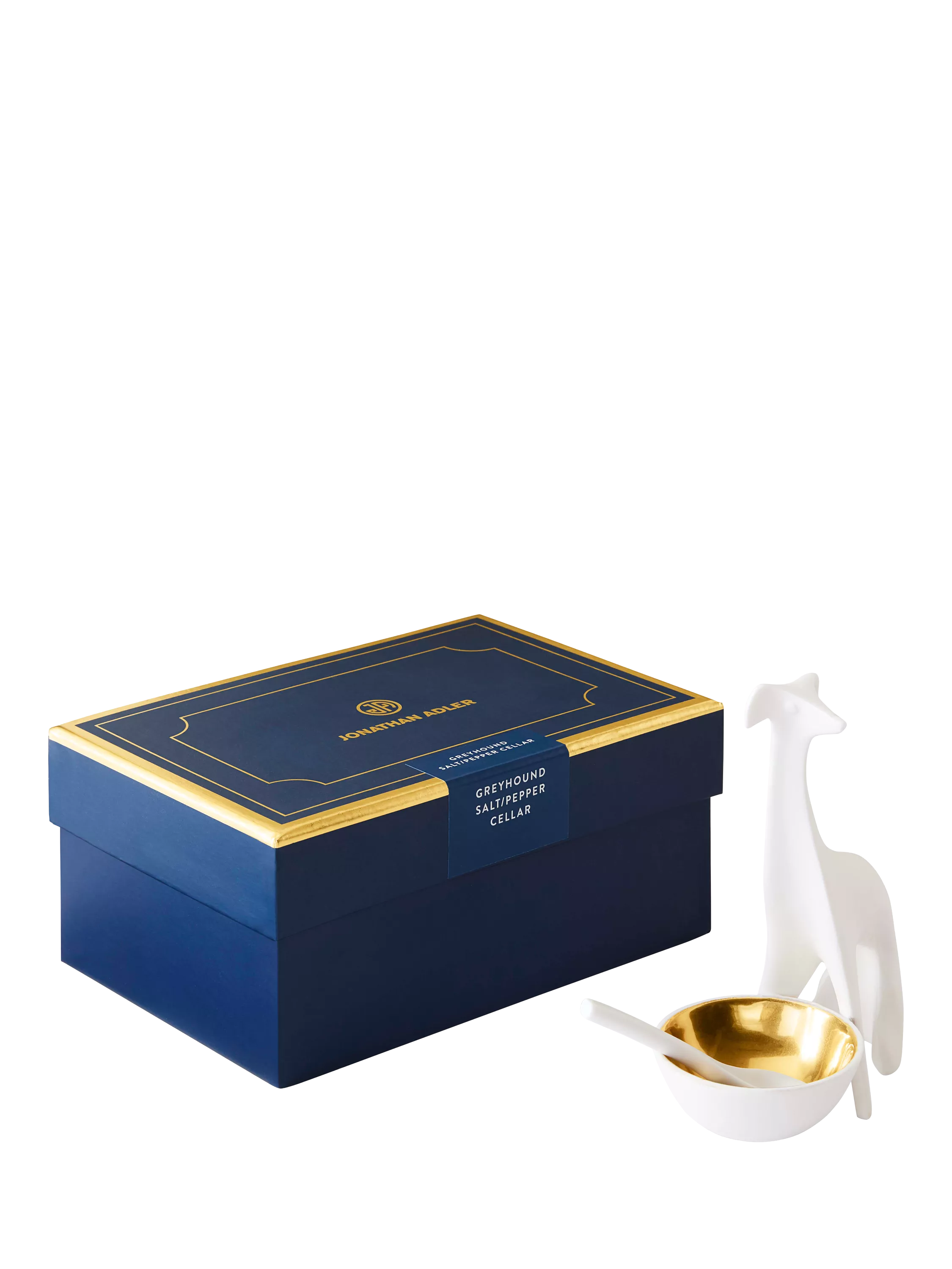 Jonathan Adler greyhound salt and pepper cellar 12cm - British product
