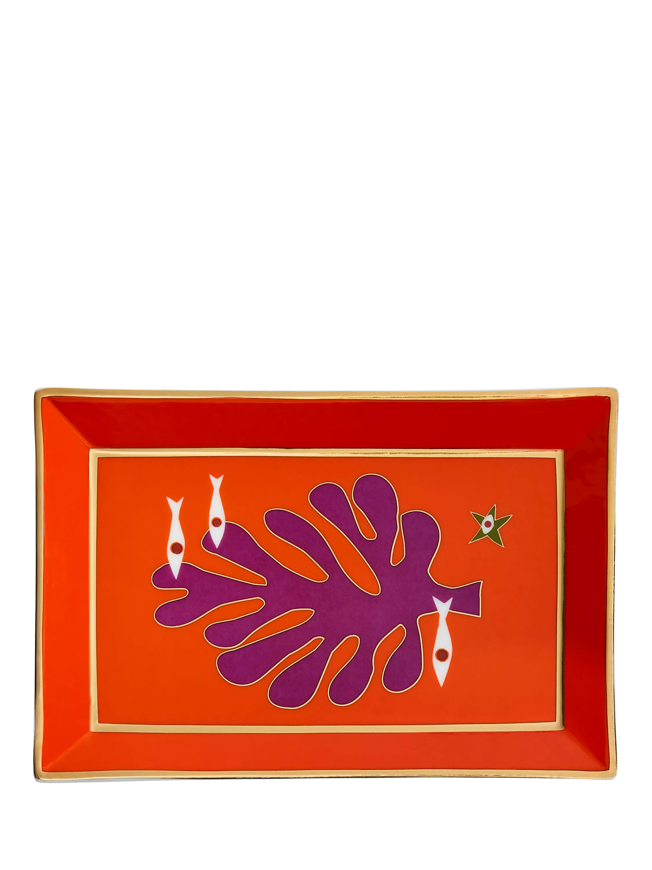 Jonathan Adler Playa Seaside porcelain tray red (British brand)