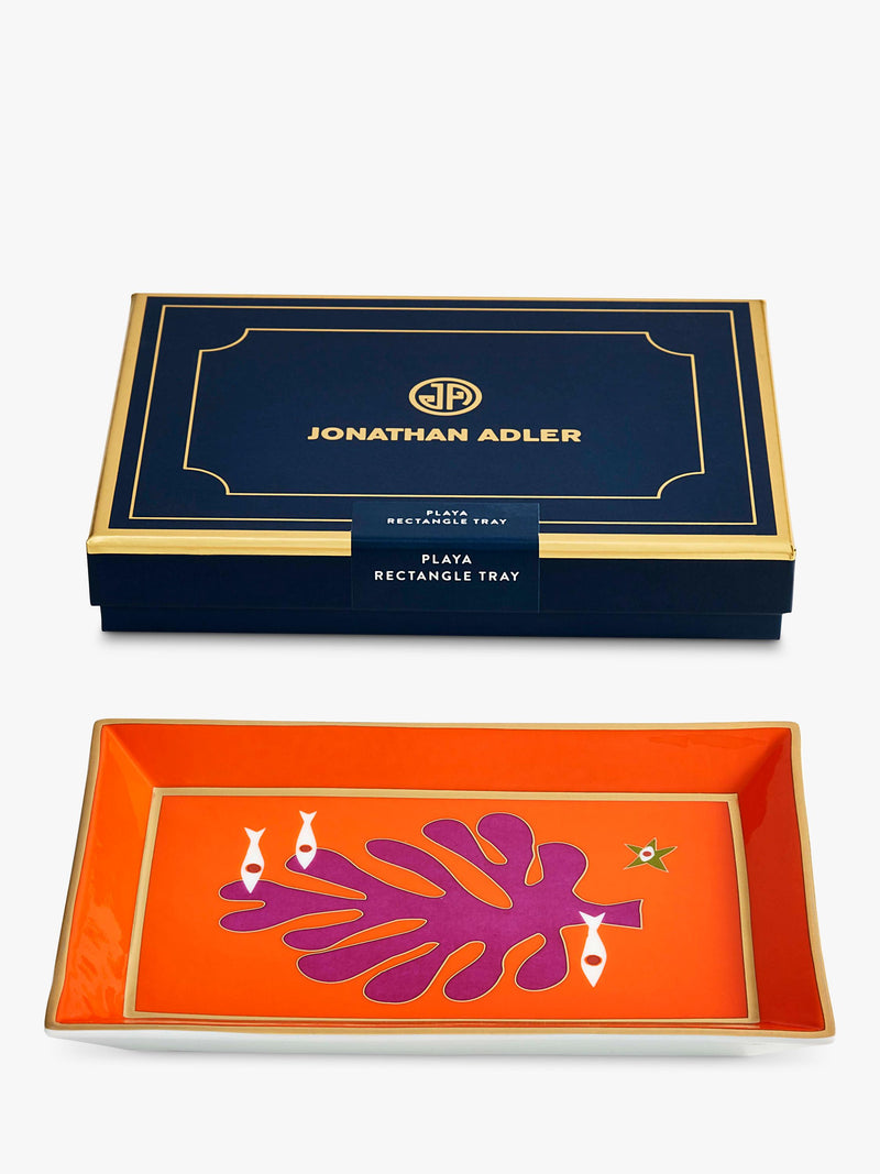 Jonathan Adler Playa Seaside porcelain tray red (British brand)