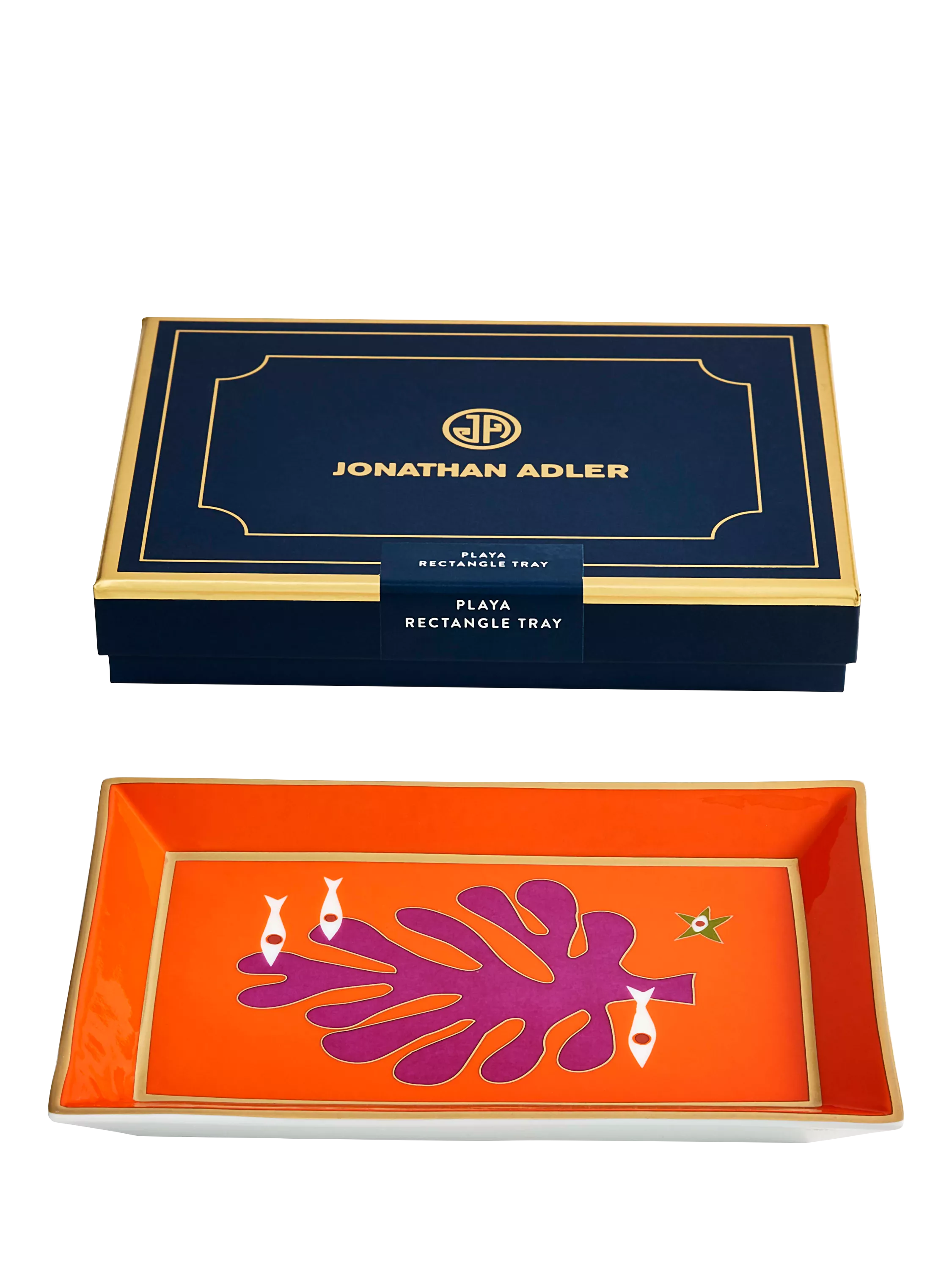 Jonathan Adler Playa Seaside porcelain tray red (British brand)