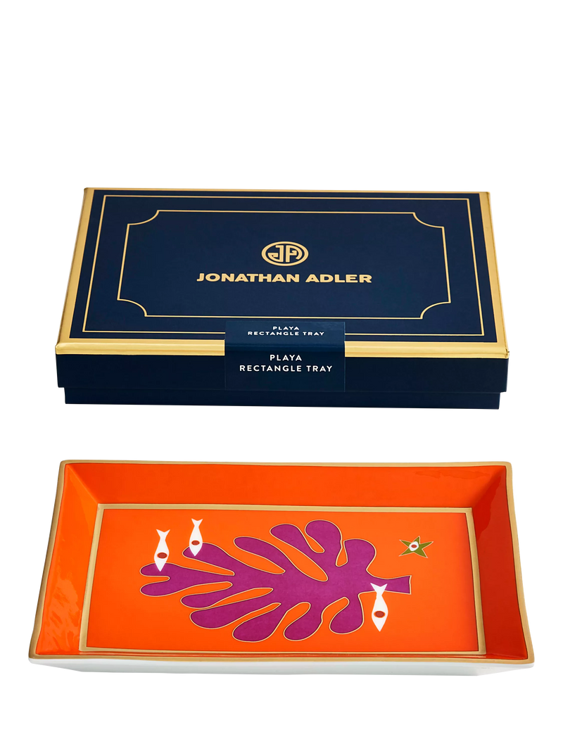 Jonathan Adler Playa Seaside porcelain tray red (British brand)