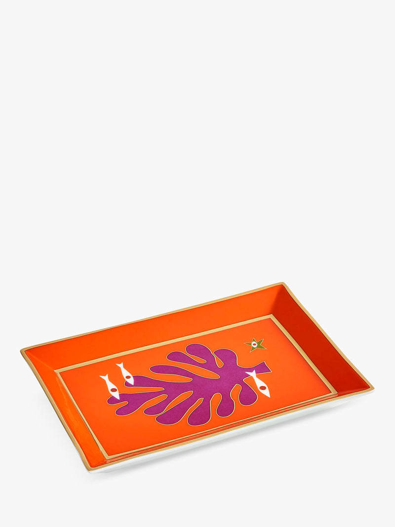 Jonathan Adler Playa Seaside porcelain tray red (British brand)