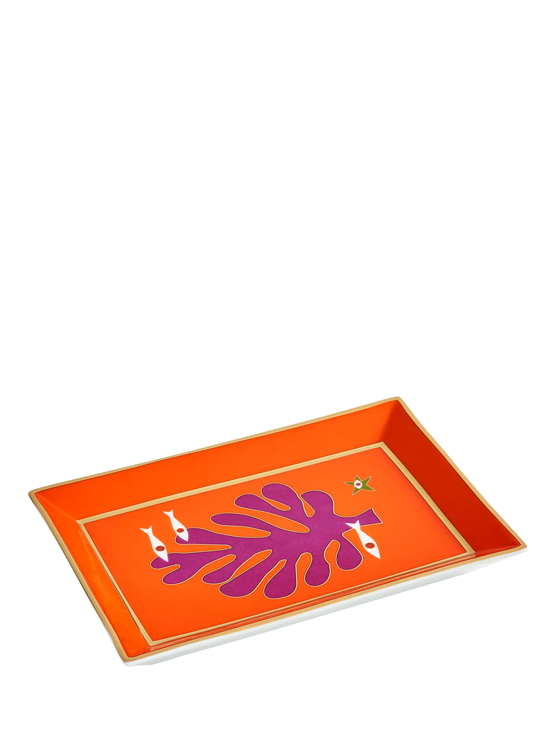 Jonathan Adler Playa Seaside porcelain tray red (British brand)