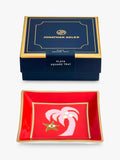 Jonathan Adler Playa palm tree square porcelain tray red, UK version