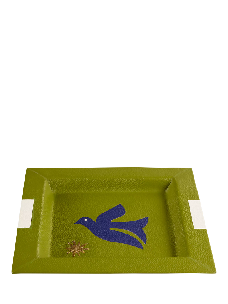Jonathan Adler Playa Bird square pebble leather tray (British brand)