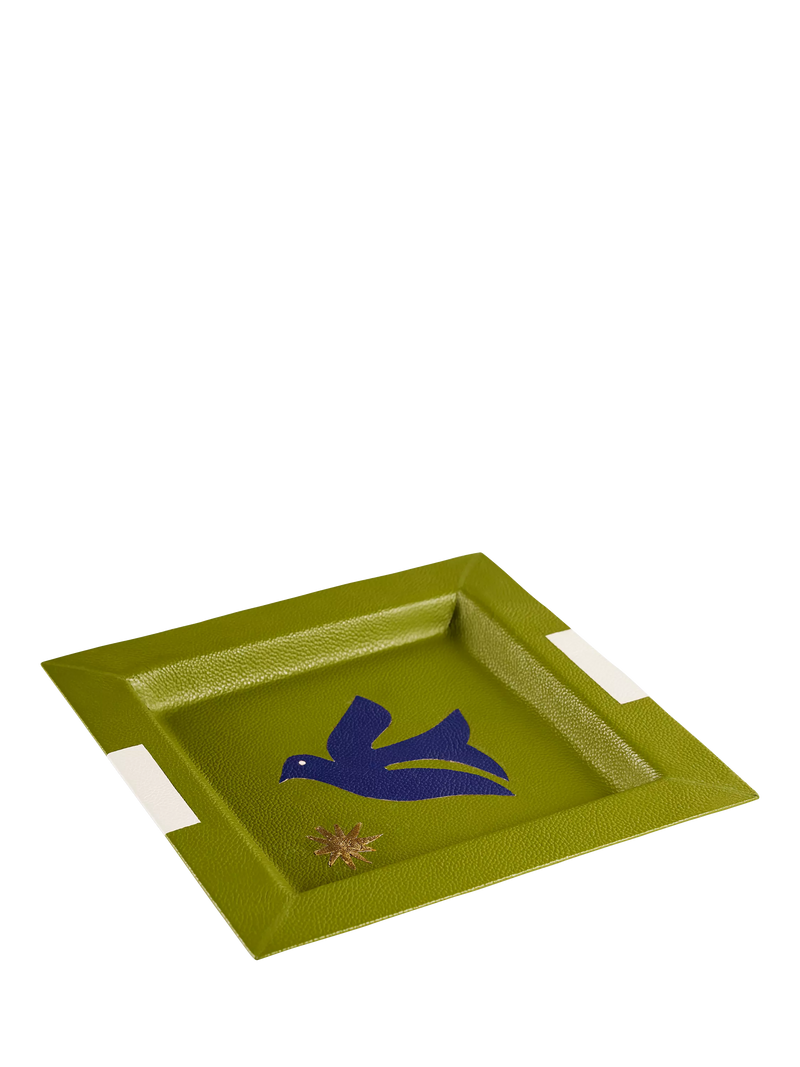 Jonathan Adler Playa Bird square pebble leather tray (British brand)