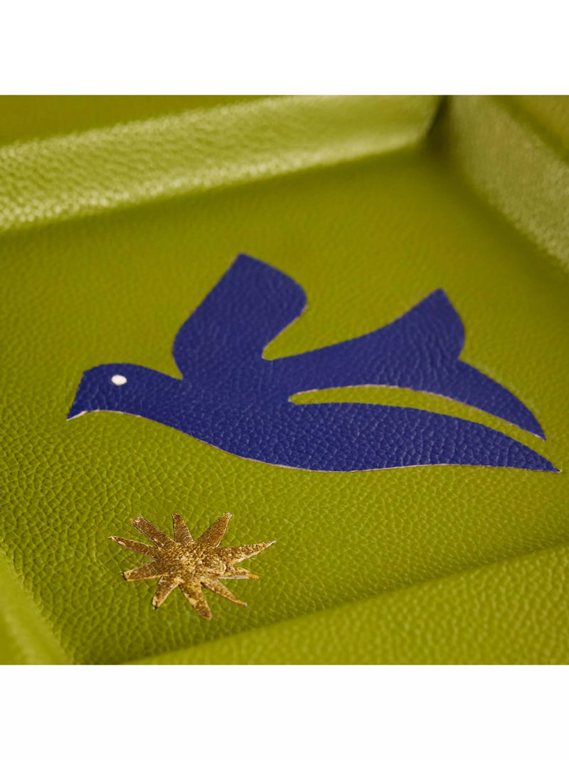 Jonathan Adler Playa Bird square pebble leather tray (British brand)