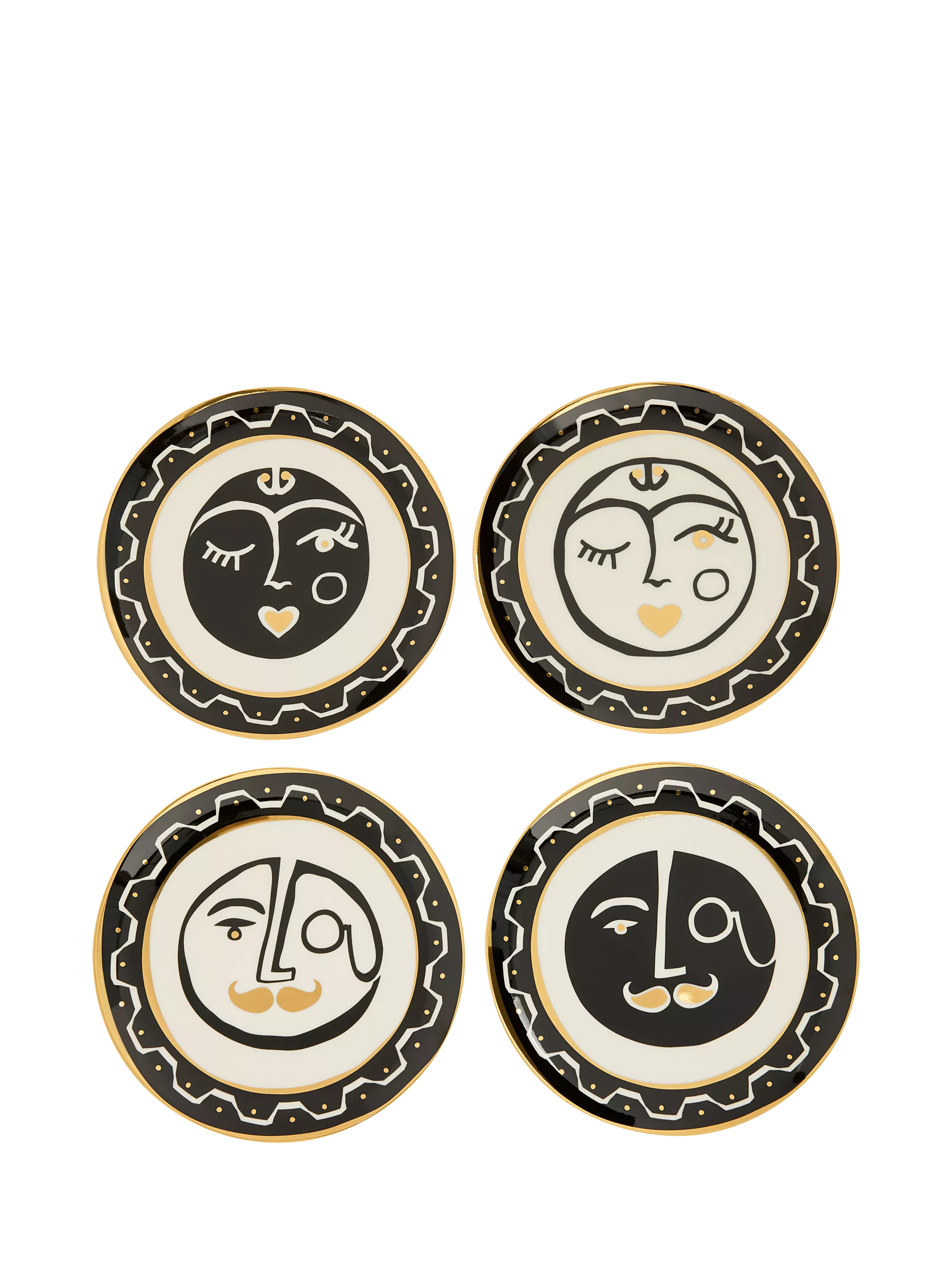 Jonathan Adler Marseilles porcelain plates set of 4 16cm, imported from the UK