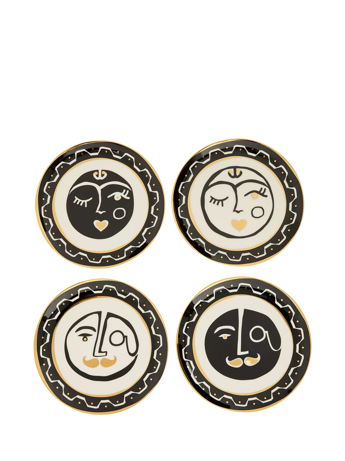 Jonathan Adler Marseilles porcelain plates set of 4 16cm, imported from the UK