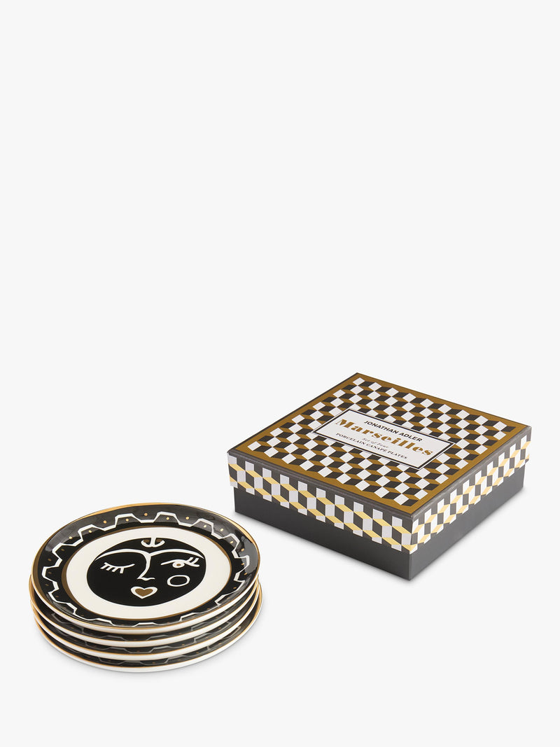 Jonathan Adler Marseilles porcelain plates set of 4 16cm, imported from the UK