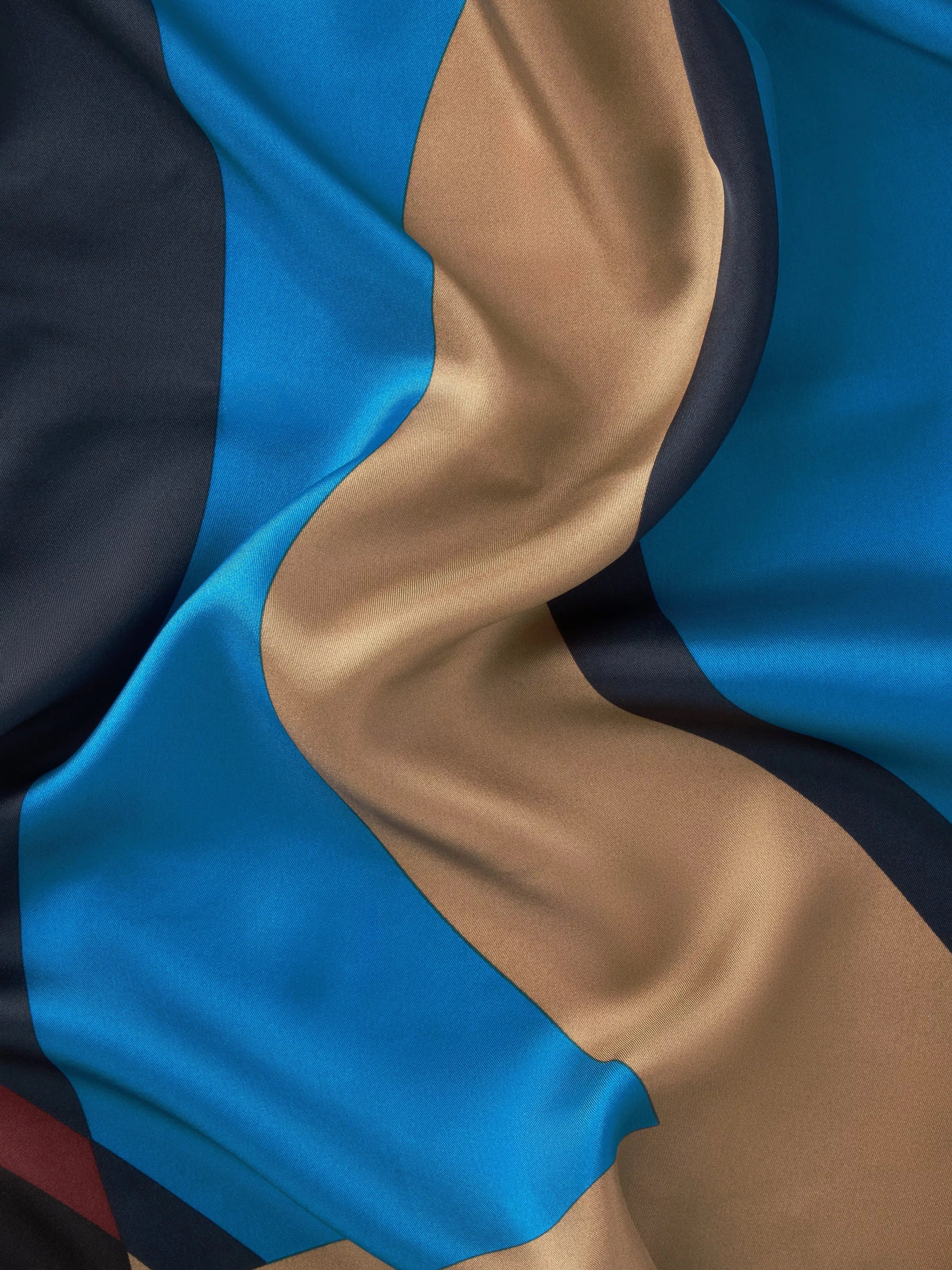 John Lewis pure silk scarf navy multi abstract pattern - British product