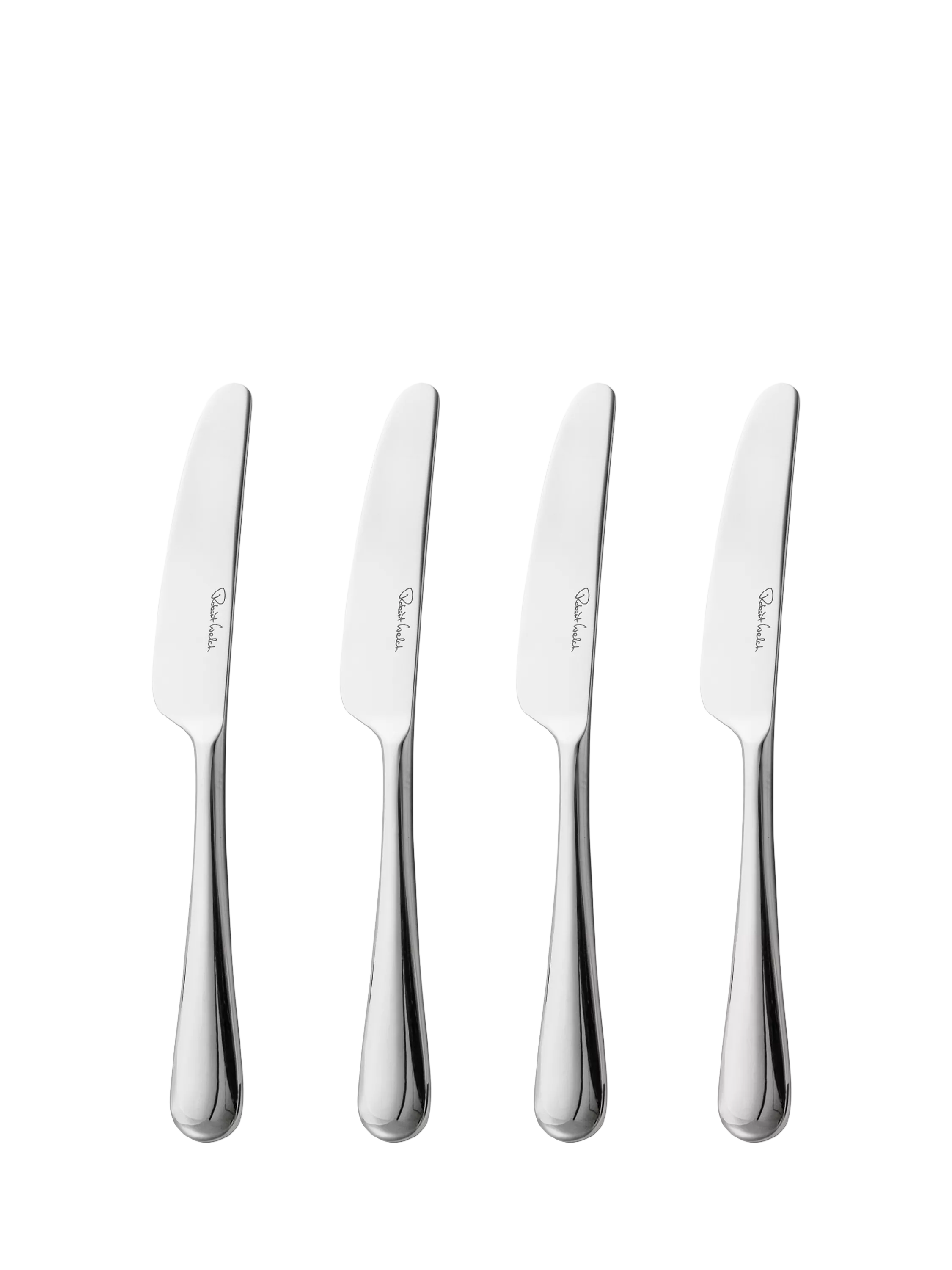 Robert Welch Kingham Bright butter knives set of 4, imported from the UK