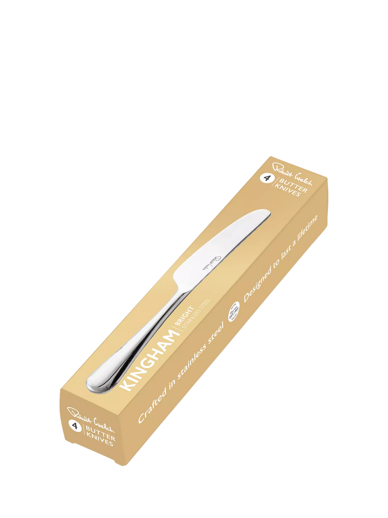 Robert Welch Kingham Bright butter knives set of 4, imported from the UK