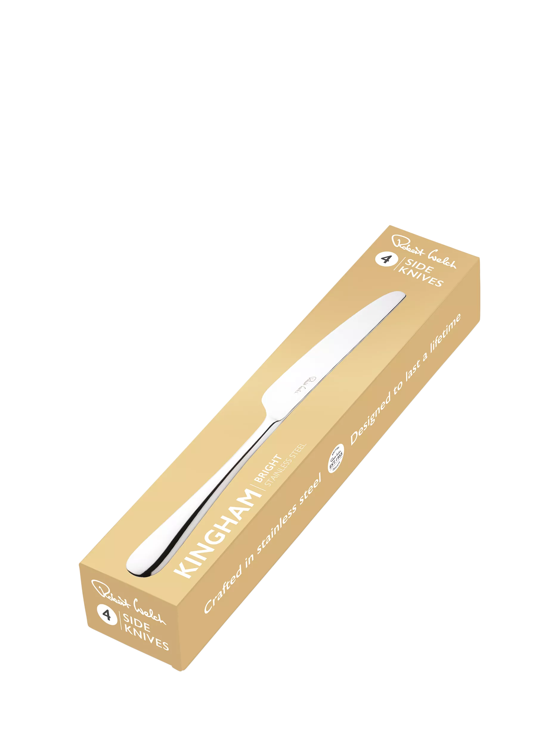 Robert Welch Kingham Bright stainless steel side knives set of 4, imported from the UK
