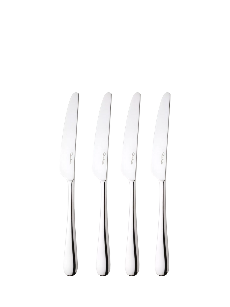 Robert Welch Kingham Bright stainless steel table knives set of 4, imported from the UK