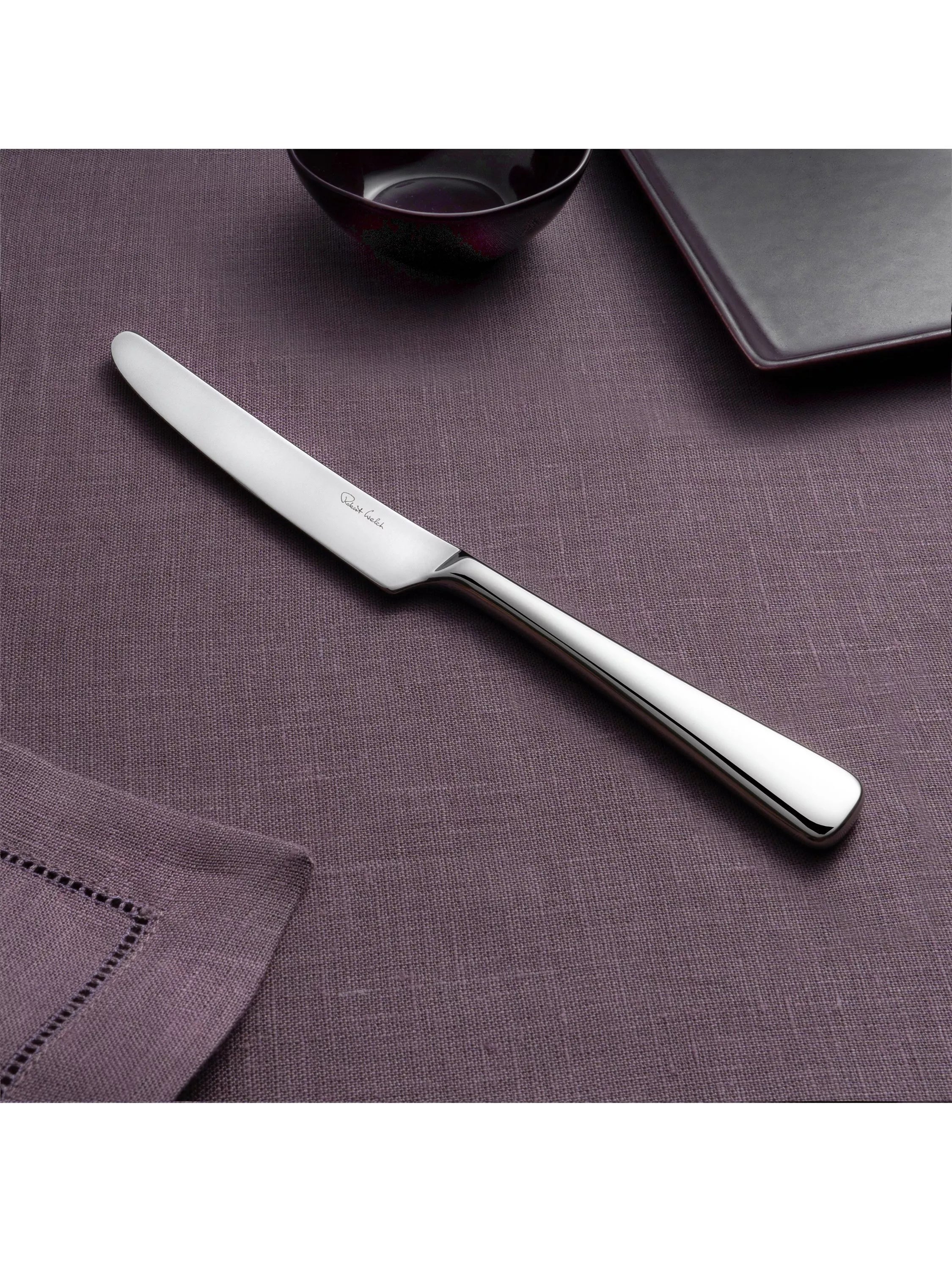 Robert Welch Malvern Bright stainless steel table knives set of 4 - British product