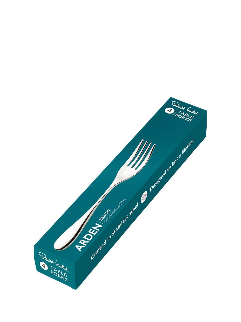 Robert Welch Arden Bright stainless steel table forks set of 4, UK version
