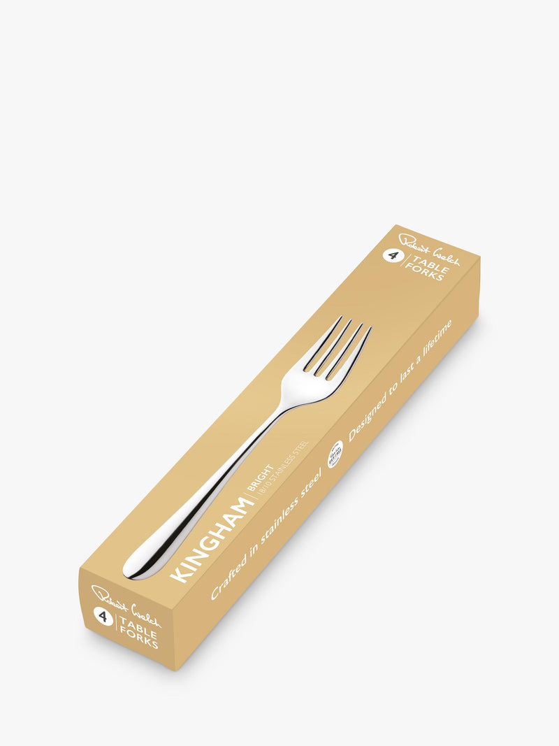 Robert Welch Kingham Bright stainless steel table forks set of 4, UK version