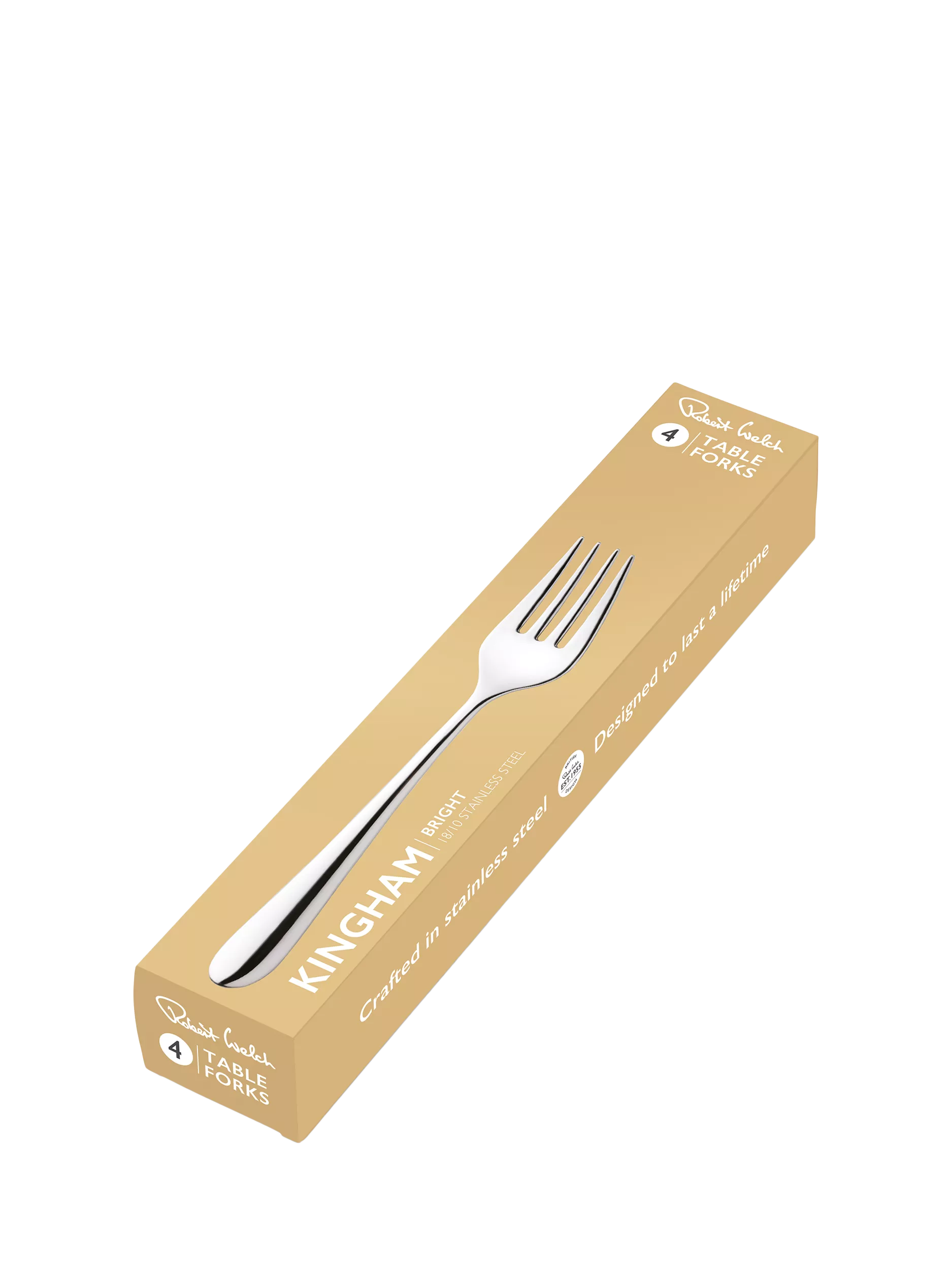 Robert Welch Kingham Bright stainless steel table forks set of 4, UK version