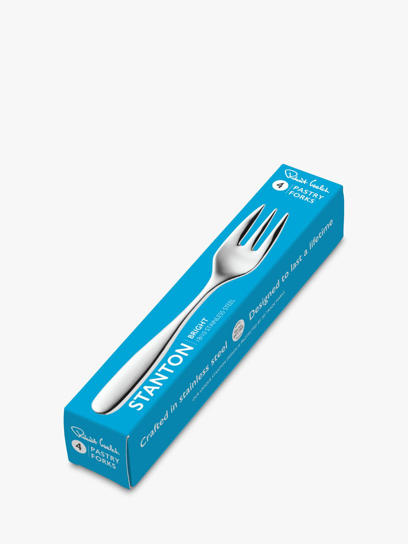 Robert Welch Stanton Bright stainless steel pastry forks set of 4 - British product