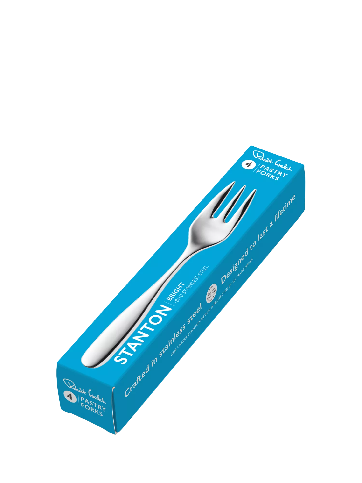 Robert Welch Stanton Bright stainless steel pastry forks set of 4 - British product