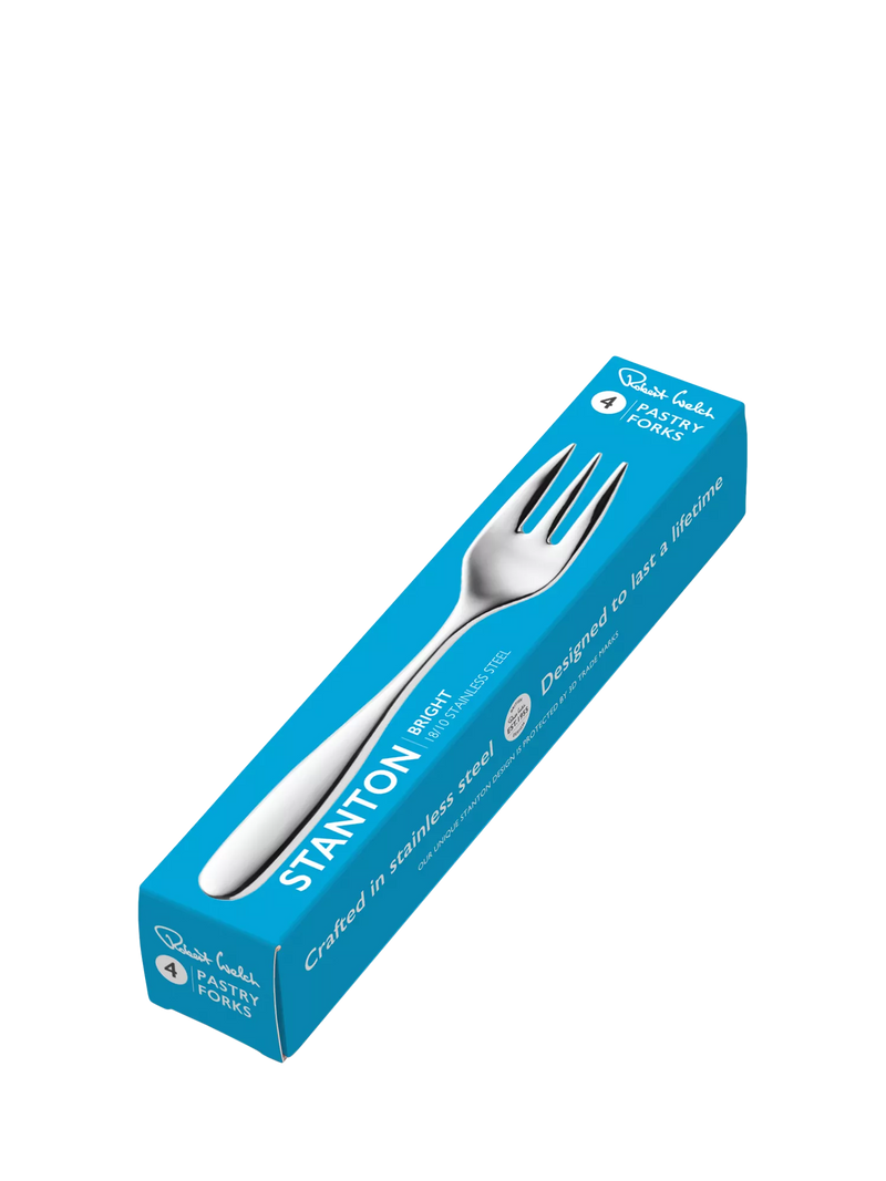 Robert Welch Stanton Bright stainless steel pastry forks set of 4 - British product