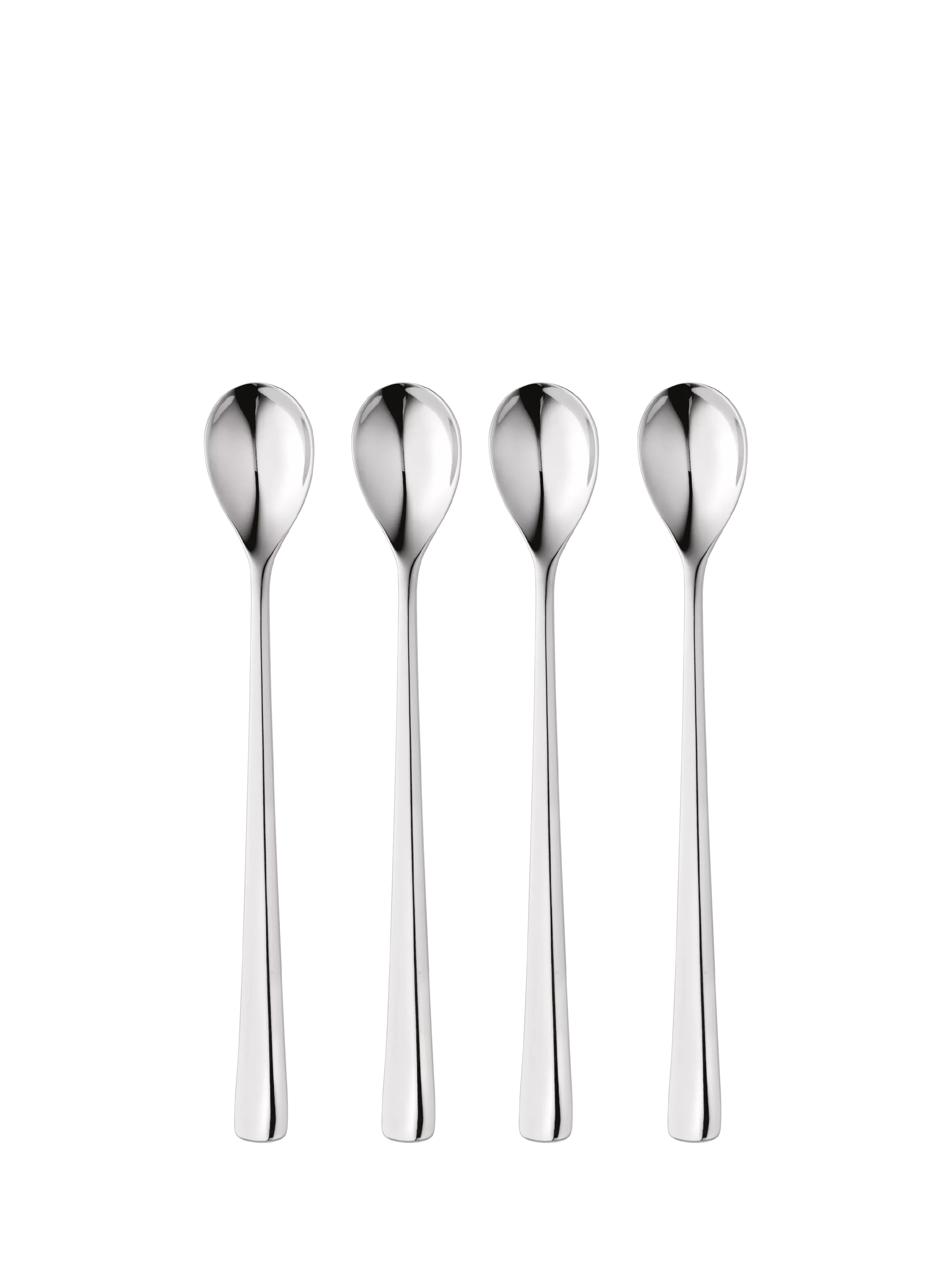 Robert Welch Malvern Bright stainless steel long handled spoons set of 4, imported from the UK