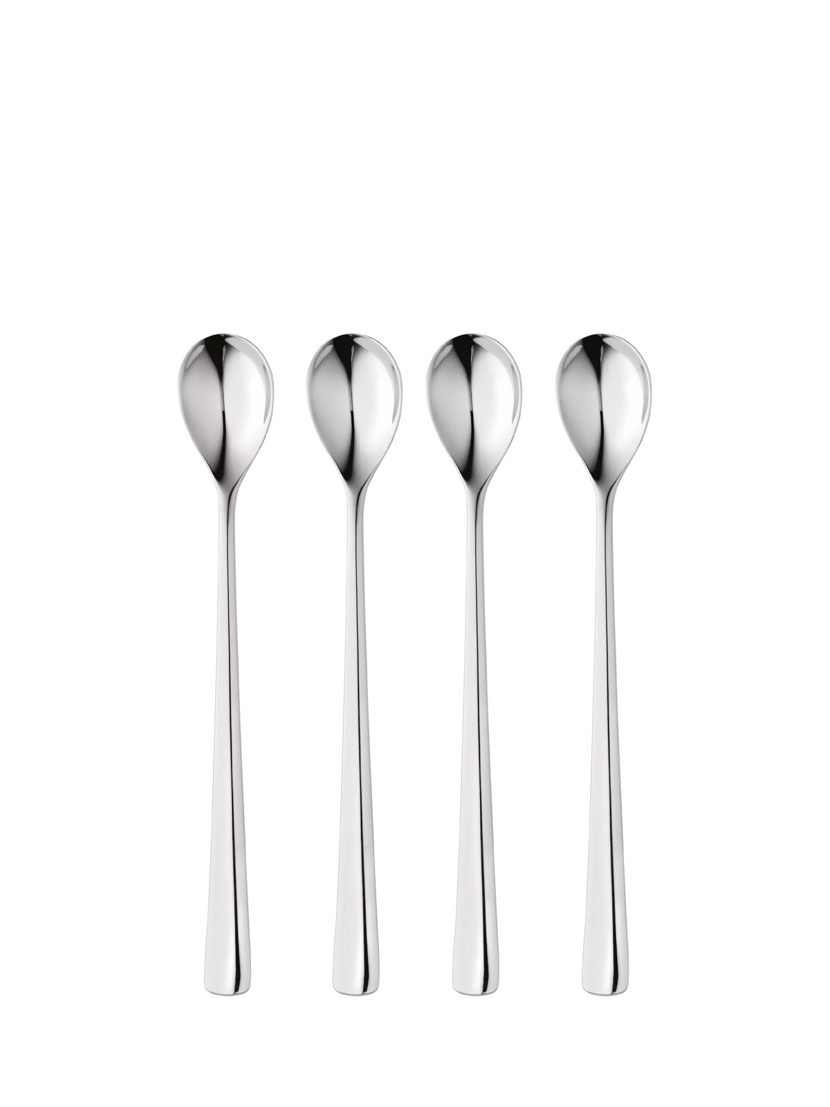 Robert Welch Malvern Bright stainless steel long handled spoons set of 4, imported from the UK
