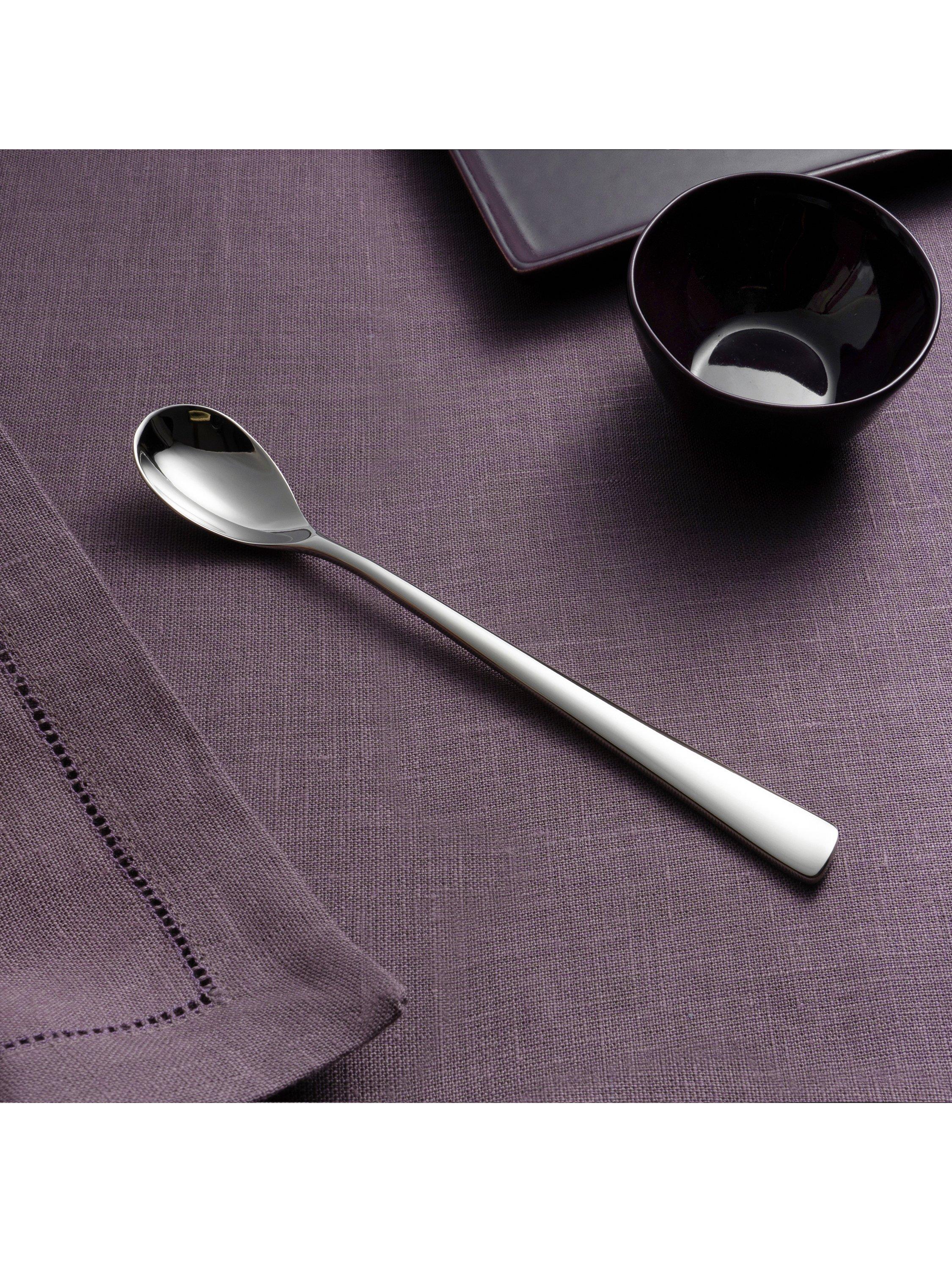 Robert Welch Malvern Bright stainless steel long handled spoons set of 4, imported from the UK