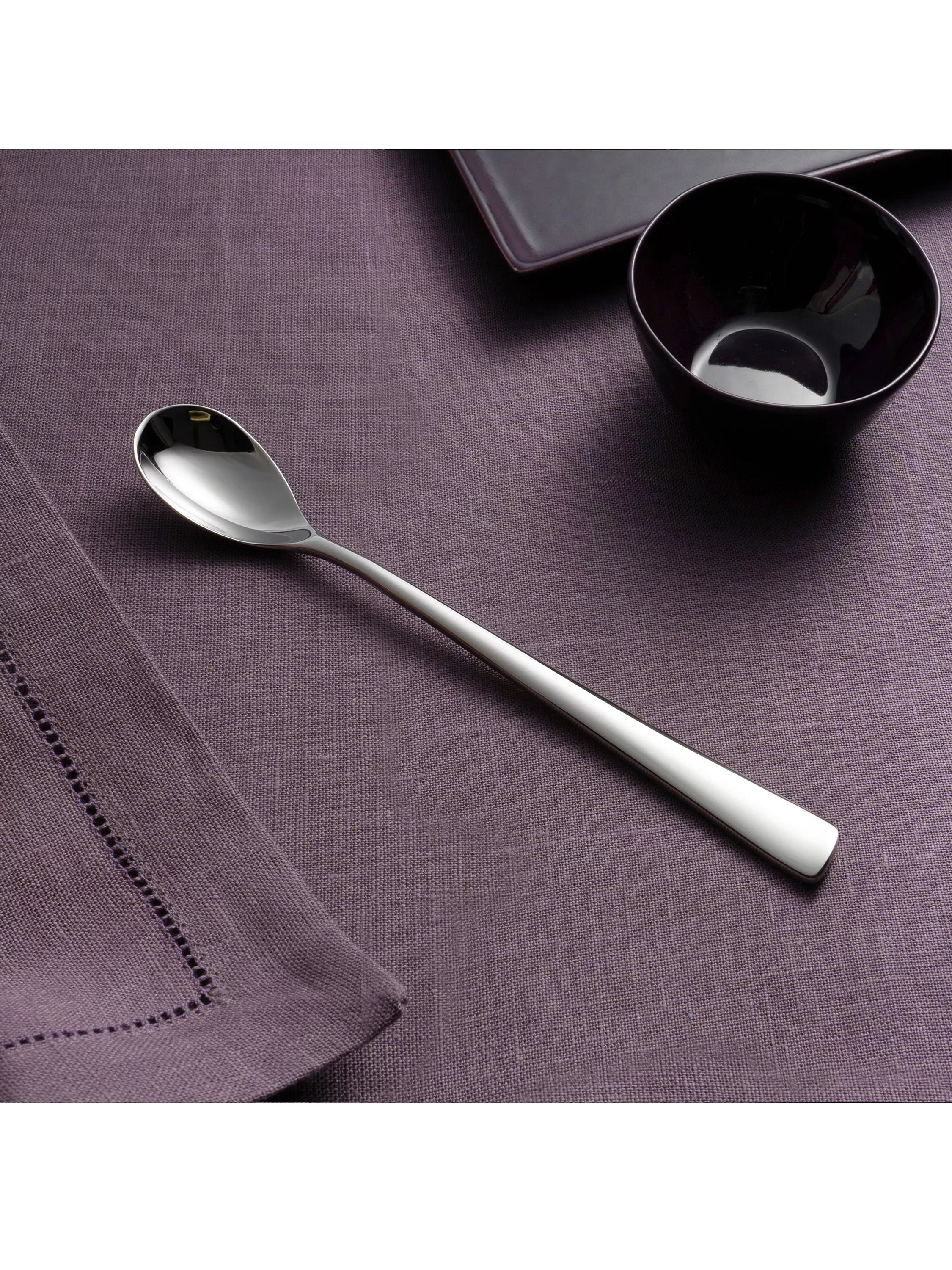 Robert Welch Malvern Bright stainless steel long handled spoons set of 4, imported from the UK