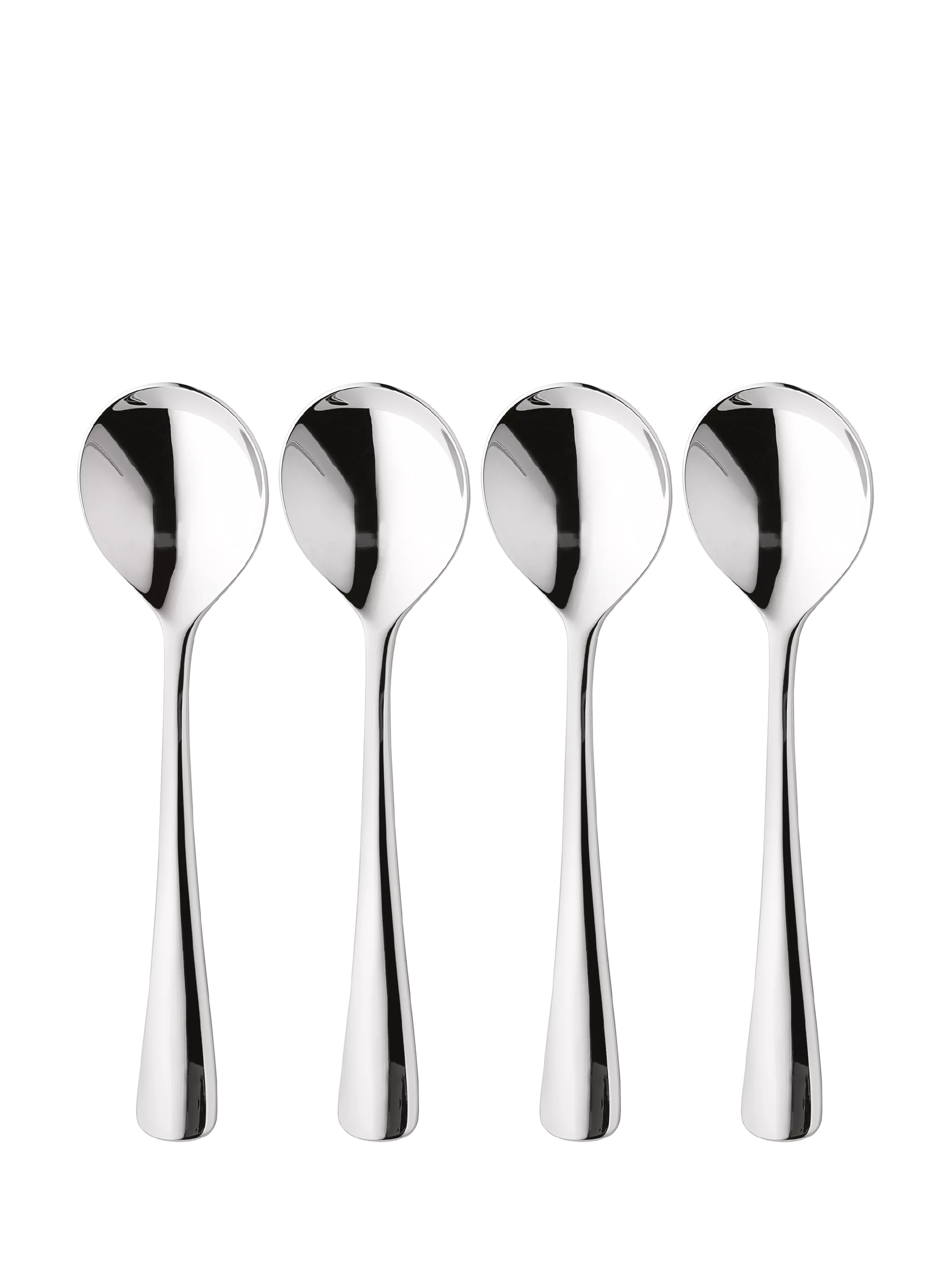Robert Welch Malvern Bright soup spoons set of 4, imported from the UK