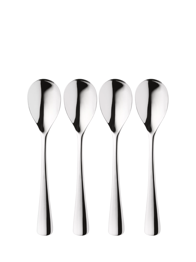 Robert Welch Malvern Bright soup spoons set of 4 stainless steel, UK version