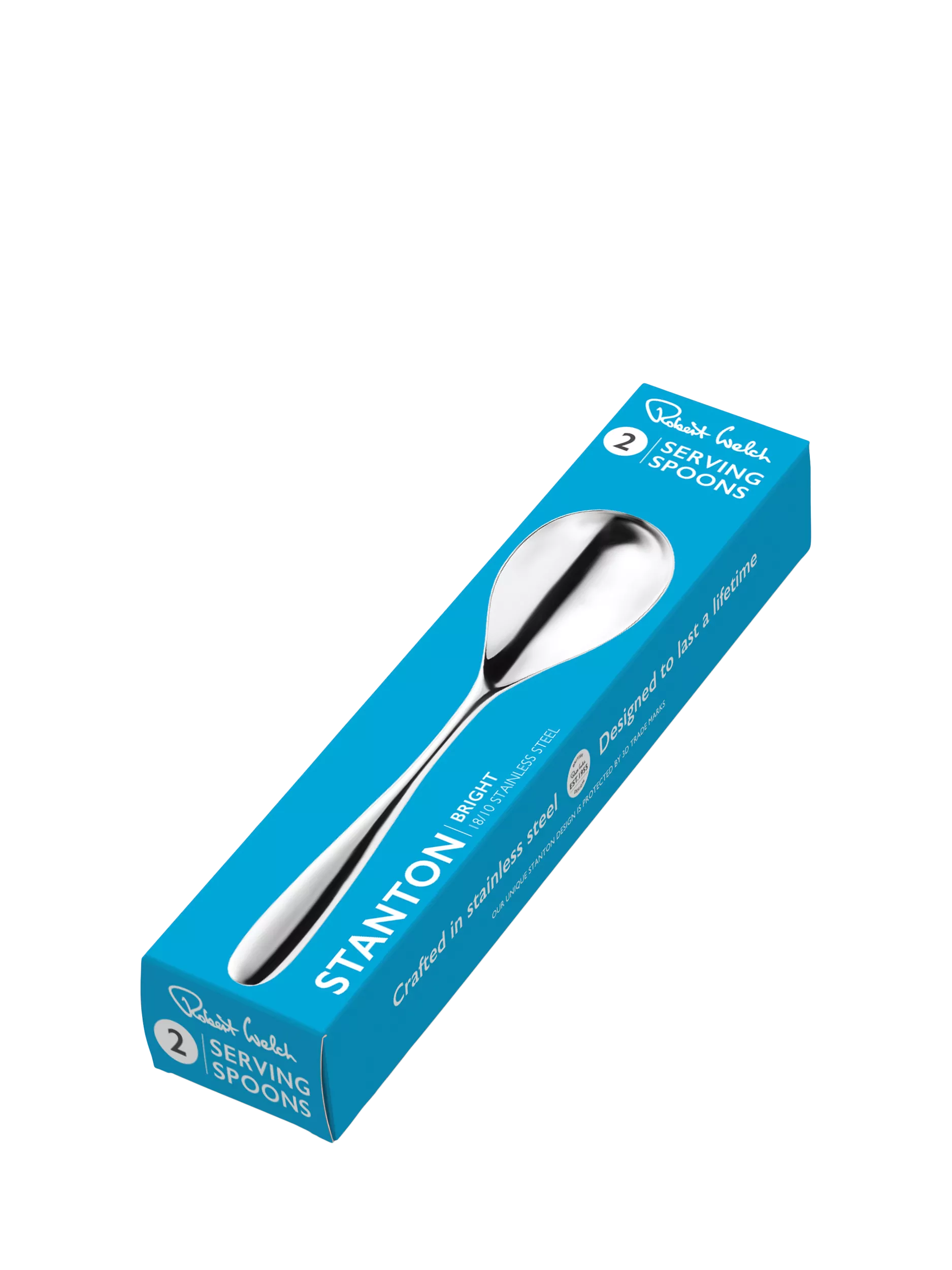 Robert Welch Stanton Bright serving spoons set of two, imported from the UK
