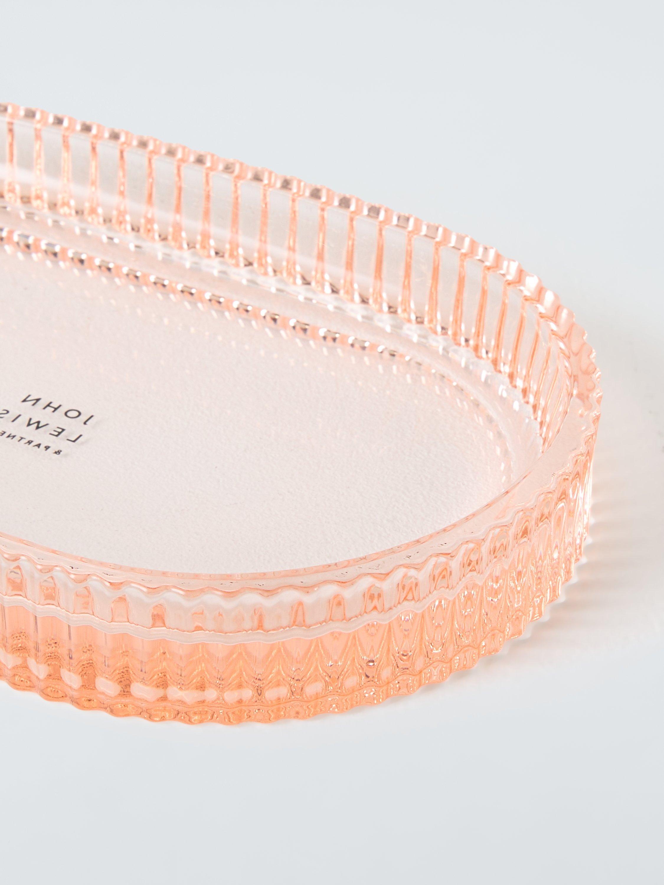 John Lewis fluted glass bathroom tray blush, UK version