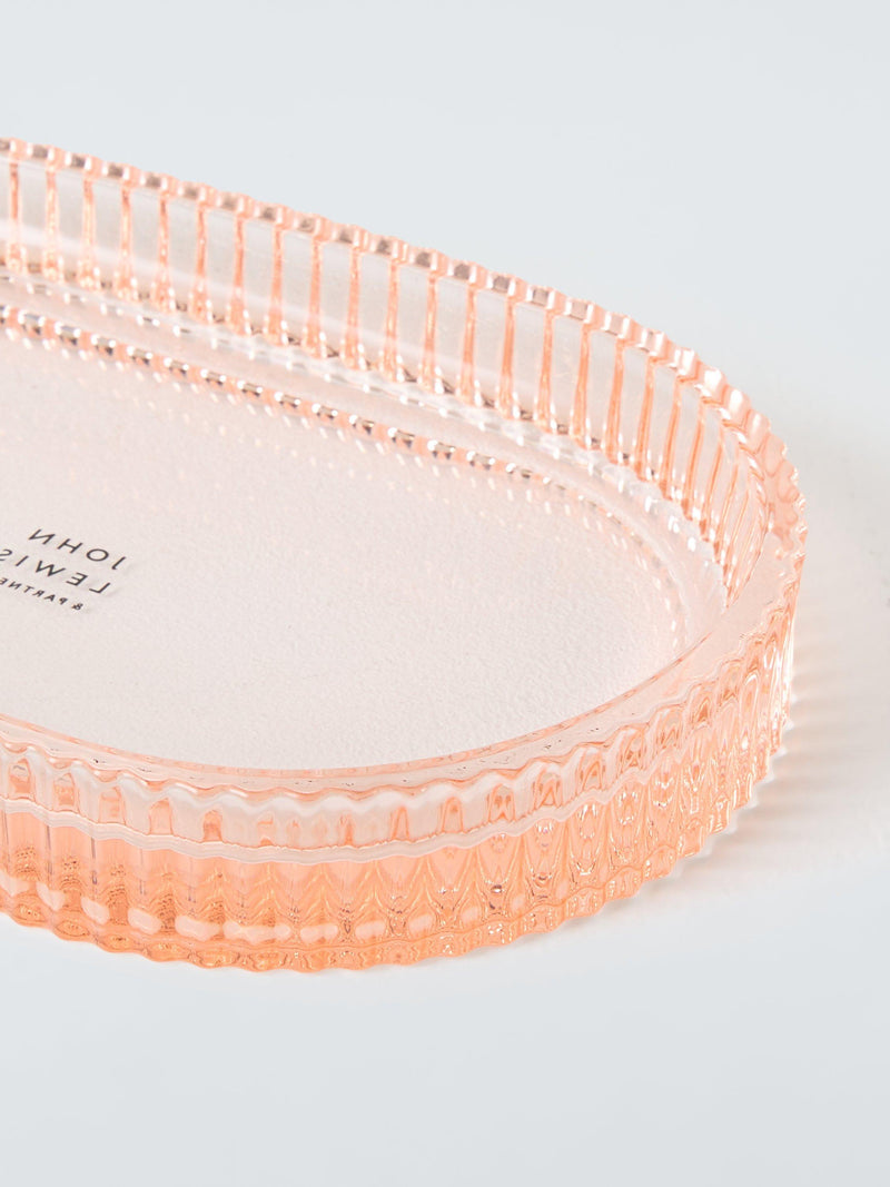 John Lewis fluted glass bathroom tray blush, UK version